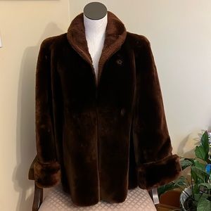 Vintage Fur Coat, Jacket Length, Warm and Weighty, Small